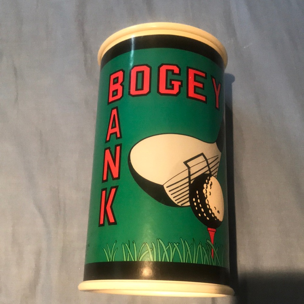 Tall Cylinder Money Jar Vintage Piggy Bank Reusable Golf Bogey Bank with lid